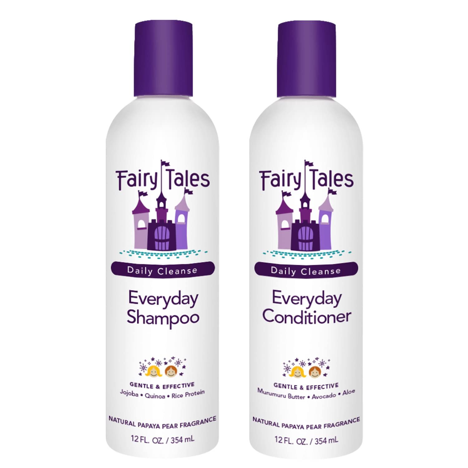 Fairy Tales Daily Cleanse Everyday Kids Shampoo  Conditioner set - Gentle Natural Defining, Tangle Free, Moisturizing and Hydrating Formula, Paraben Free - 12 oz Shampoo and 12 oz Conditioner