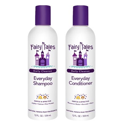 Fairy Tales Daily Cleanse Everyday Kids Shampoo  Conditioner set - Gentle Natural Defining, Tangle Free, Moisturizing and Hydrating Formula, Paraben Free - 12 oz Shampoo and 12 oz Conditioner