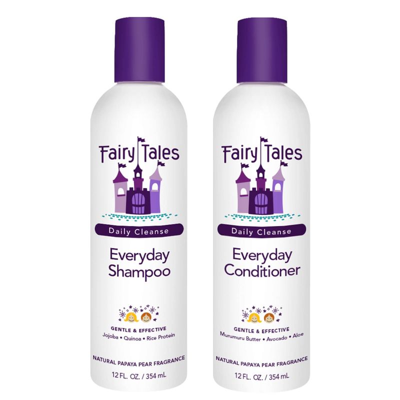 Fairy Tales Daily Cleanse Everyday Kids Shampoo  Conditioner set - Gentle Natural Defining, Tangle Free, Moisturizing and Hydrating Formula, Paraben Free - 12 oz Shampoo and 12 oz Conditioner