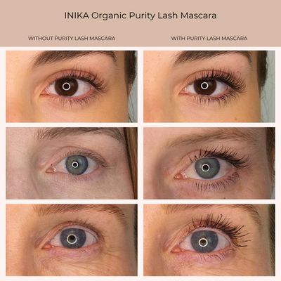 INIKA Organic Purity Lash Mascara | Non-Toxic, Vegan, Cruelty-Free, Gentle on Sensitive eyes, Healthy Lashes &amp; Growth, Strengthens - Black