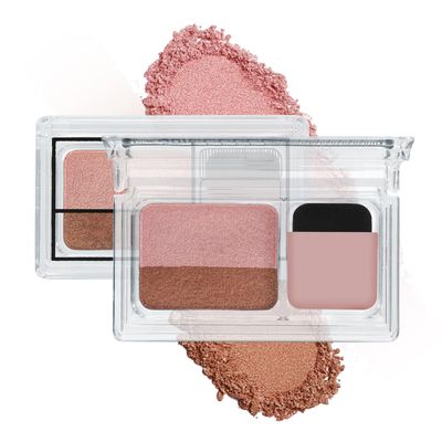 Apooliy Dual-Color Eyeshadow Palette with Applicator,Waterproof Eye Shadow,Shimmer Eye Makeup Palette,Long Lasting