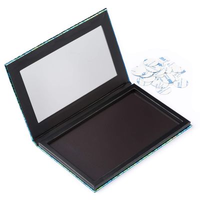 Allwon Magnetic Palette Mermaid Empty Makeup Palette with Mirror and 30Pcs Adhesive Empty Palette Metal Stickers for Eyeshadow Lipstick Blush Powder (Green)