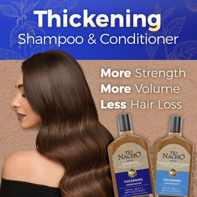 Tio Nacho Thickening Shampoo and Conditioner Set Capilgross, Royal Jelly, Nettle, Aloe Vera, Reduces Hair Loss, Strengthens, Nourishes, Volumizes - 14 fl oz Each