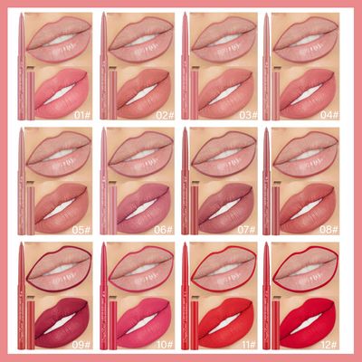 12 Colors Matte Lip LinerLipstick Set,One Step Lips Makeup Kit,Velvet Nude Collection Waterproof Long Wear Lip Gloss, Lip Liner for Women To Create The Perfect Matte Lip Look!