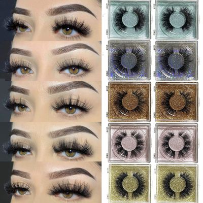 Mink Lashes Bulk Ninglash 10 Pack False Eyelashes, 14-18MM Real Mink EyeLashes, Thick HandMade Full Strip Lashes, Crueltyl Free Fluffy Lash, 5D Mink Lashes Wholesale