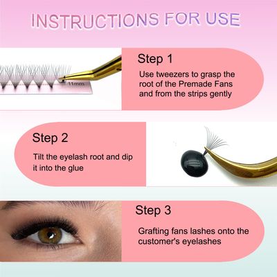 Pro Fairy Premade Fans Lashes 7D 8D 10D 12D 14D Voleme Lash Extensions Pre Made Fans Eyelash Extension Mixed 8-15mm Thickness 0.07 Curl CD (14D 0.07 D Mix)