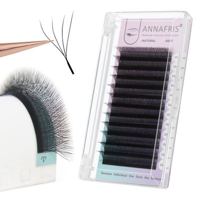 ANNAFRIS 4D Premade Fan W Shape Eyelash Extensions 0.07 D Curl 13mm Volume Self Fanning False Lashes Makeup Supplies Professional Use Lash Extension(0.07 D, 13mm)