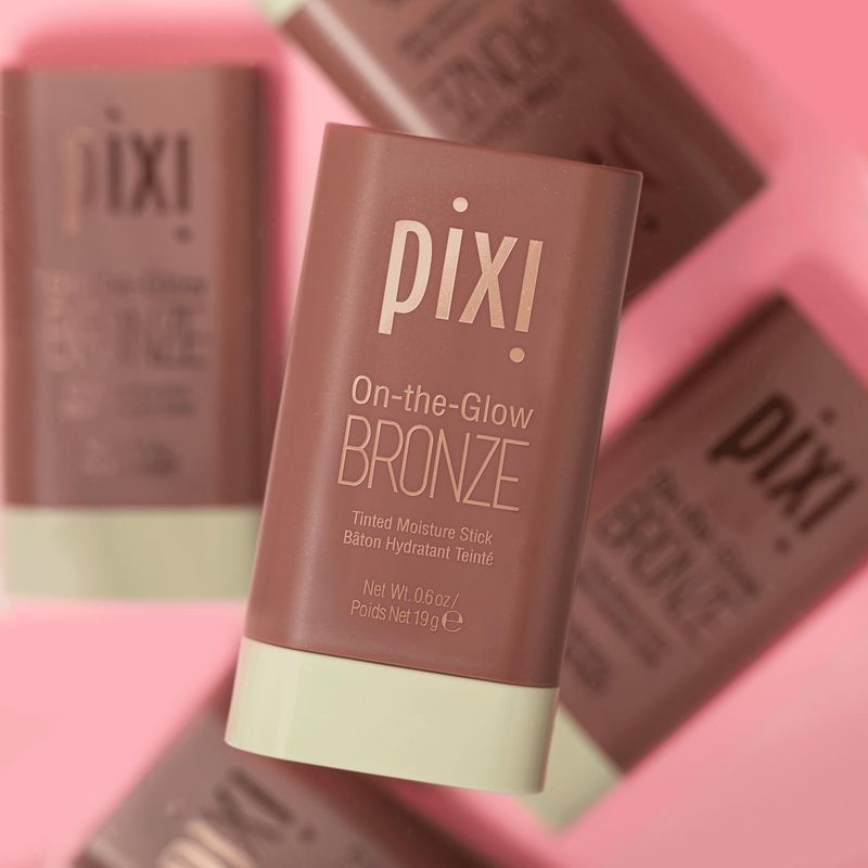 Pixi On-the-Glow Bronze - BeachGlow, Hydrating Tinted Moisture Bronzer Stick with Ginseng, Aloe Vera &amp; Fruit Extracts, For Cheeks &amp; Lips, 19g  0.6oz, Paraben-Free