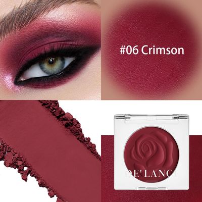ecofavor Crimson Red Matte Eyeshadow Single with Applicator - Intense, Blendable, and Rich Texture for Dramatic Wine Red Smoky Halloween Eye Look - High-Pigment, Long-Lasting, Waterproof Formula - 06