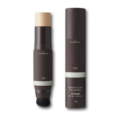 OBgE Natural Cover Foundation #23 (Beige, 0.5oz)- Stick Foundation with Brush for Flawless Skin Tone Correction and Coverage. Long-Lasting Wear for Daily Use.