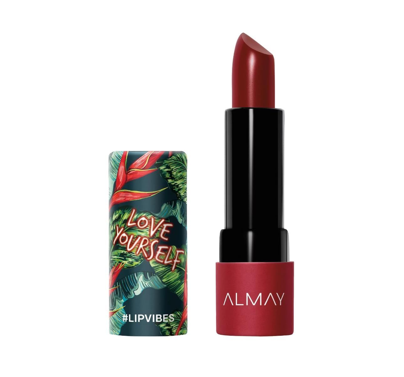 Almay Lip Vibes Lipstick with Vitamin E Oil &amp; Shea Butter, Matte Cream Finish, Hypoallergenic, Love Yourself, 0.14 Oz