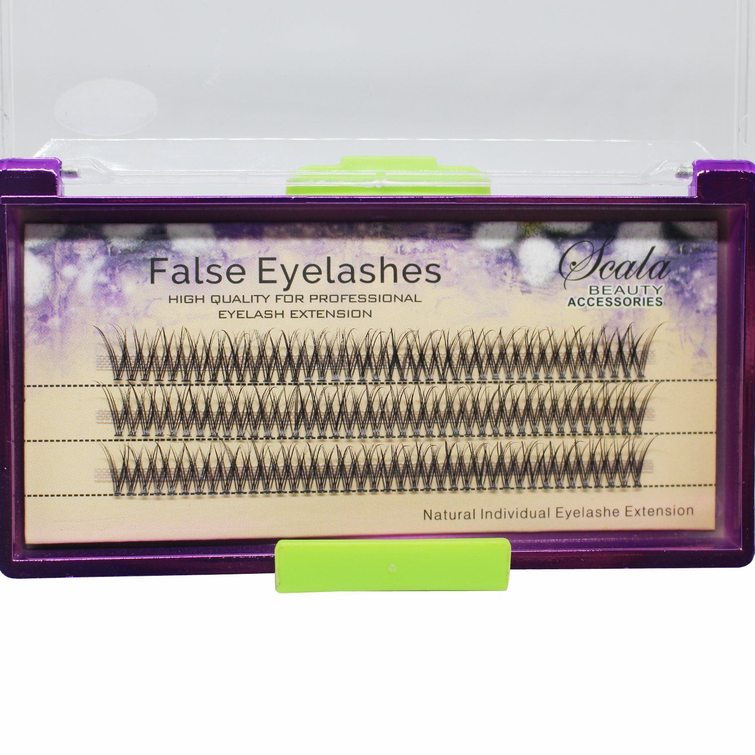 Scala 120Ppcs Fish Tail False Lashes 0.07 Thickness 20 Roots Hair C curl Eyelash Extension Strip False Eyelashes Makeup Individual Lashes (10mm)
