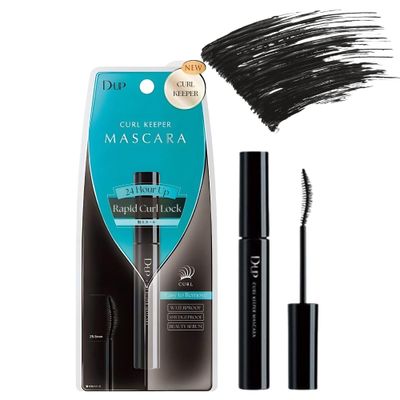 D-UP Curl Keeper Mascara Black with Curved Brush, Long-Lasting, Waterproof &amp; Smudge Resistant Eye Makeup, Japanese Washable Eyelash Mascara Extension