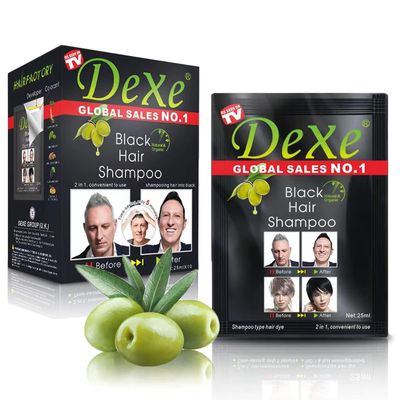 10 PCS Dexe Hair Shampoo Instant Hair Dye for Men Women, Black Color - Simple to Use - Hair Dye Permanent - Last 30 days - Natural Ingredients for Woman&amp;Man