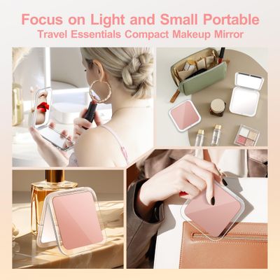 MIYADIVA Compact Mirror, 30X Magnifying Mirror, Pocket Mirror for Purse, Travel Makeup Mirror with 30X1X Magnification, Travel Essentials Mirror, Precision Tweezers, Present for Girls
