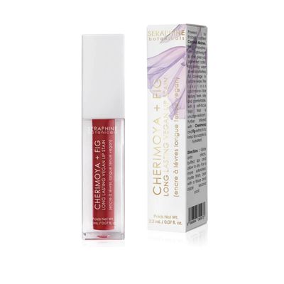 Seraphine Botanicals Long Lasting Vegan Lip Stain with Cherimoya &amp; Fig Extracts - Lustrous Liquid Lipstick Intense Color Pigment High Impact Makeup Lip Cream Color Stick Balm for Women (Rooibos)