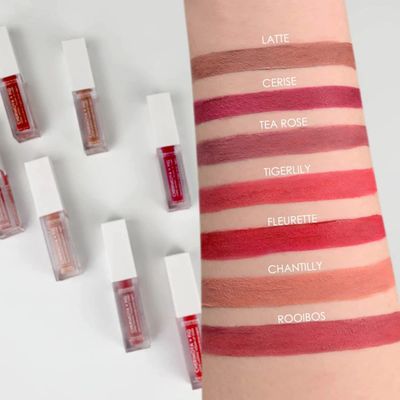 Seraphine Botanicals Long Lasting Vegan Lip Stain with Cherimoya & Fig Extracts - Lustrous Liquid Lipstick Intense Color Pigment High Impact Makeup Lip Cream Color Stick Balm for Women (Rooibos)
