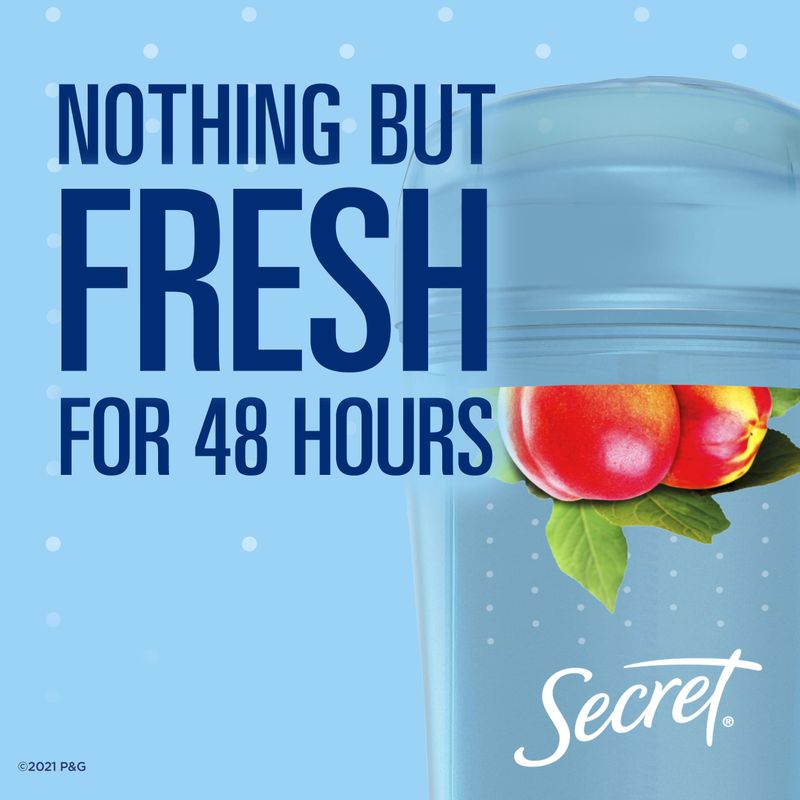 Secret Fresh Antiperspirant and Deodorant for Women, 48hr Freshness, Sweat &amp; Odor Protection, PH Balancing Minerals, Clear Gel, Sweet Nectarine Scent, 2.6 oz