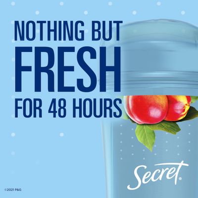 Secret Fresh Antiperspirant and Deodorant for Women, 48hr Freshness, Sweat & Odor Protection, PH Balancing Minerals, Clear Gel, Sweet Nectarine Scent, 2.6 oz