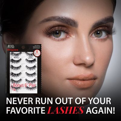 Ardell Demi Wispies False Lashes Multipack, Natural Look Eyelash Extensions, Lightweight and Easy to Apply, 6 pairs x 2-pack