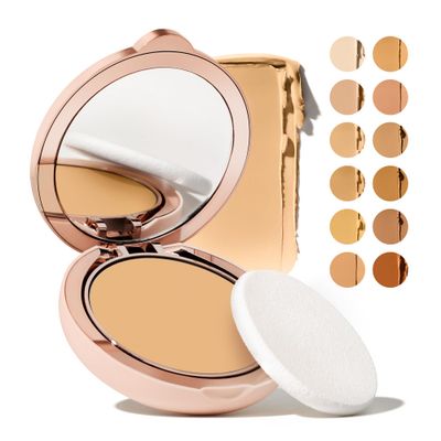 Ilumina CC Creamy Compact SPF 50 Mineral Broad Spectrum Sunscreen for Face - Tinted Blurring Balm SPF- Matte, Light Coverage - Water &amp; Sweat Resistant - All Skin Types - By Sofia Vergara, 10g 2N