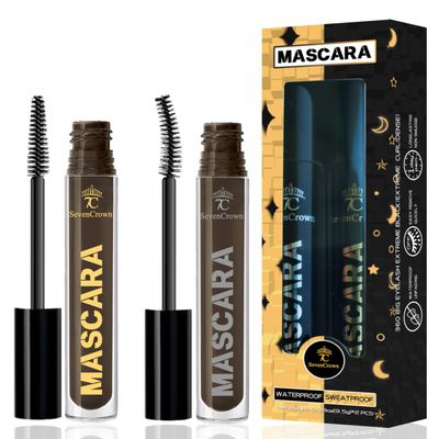 7C SEVENCROWN Brown Mascara Curling &amp; Length Waterproof Set | Holiday Gift for Beauty Lovers | Vegan &amp; Cruelty-Free