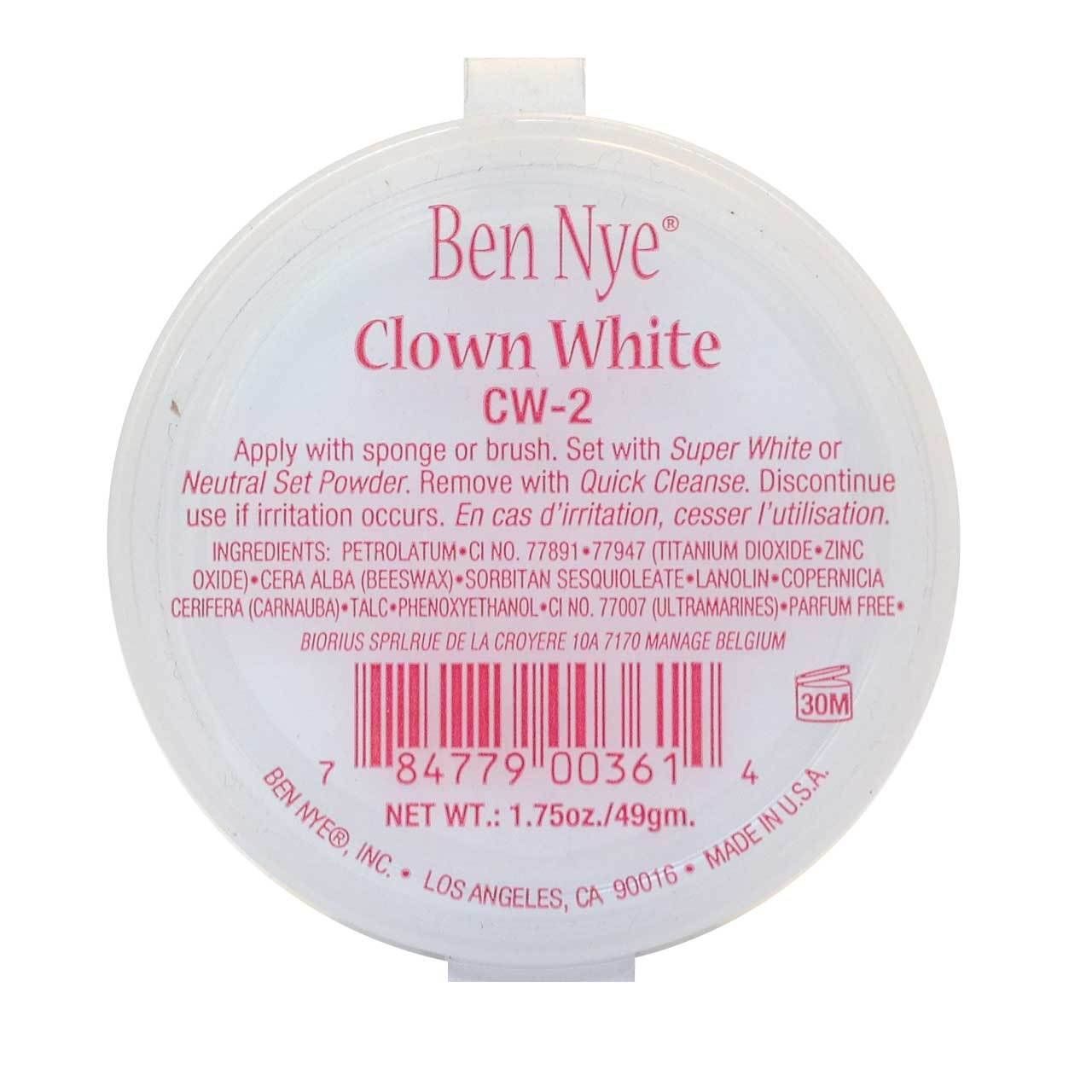Ben Nye Clown White Makeup, 1.75oz.49gm.