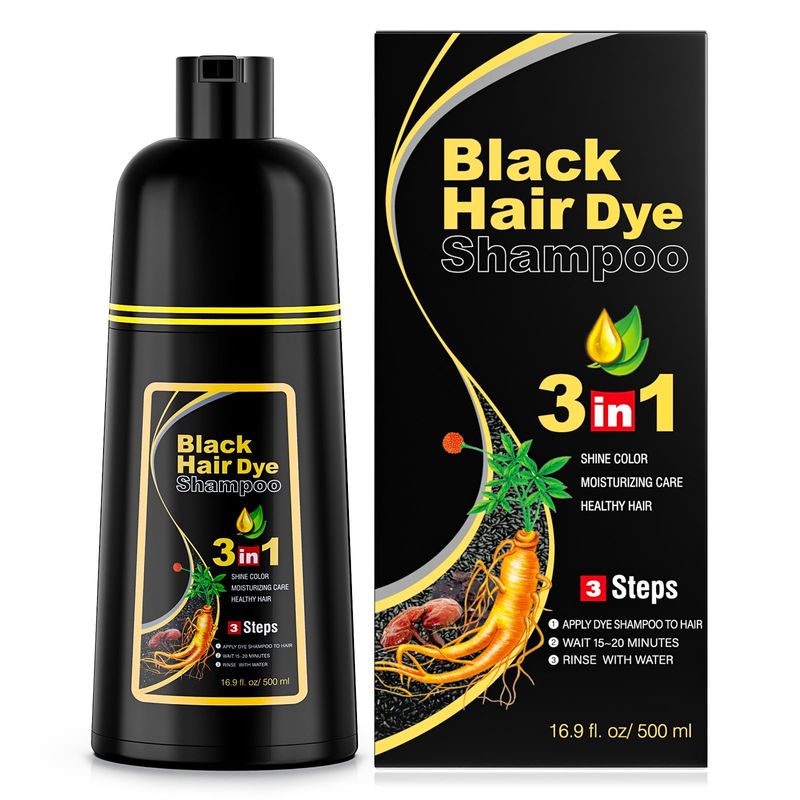 Ivnil Meidu Black Hair Dye Shampoo 3 in 1 Hair Color Shampoo for Women &amp; Men for Gray Coverage for Instant Herbal Natural Hair Dye Shampoo Champu Para Canas Mujer