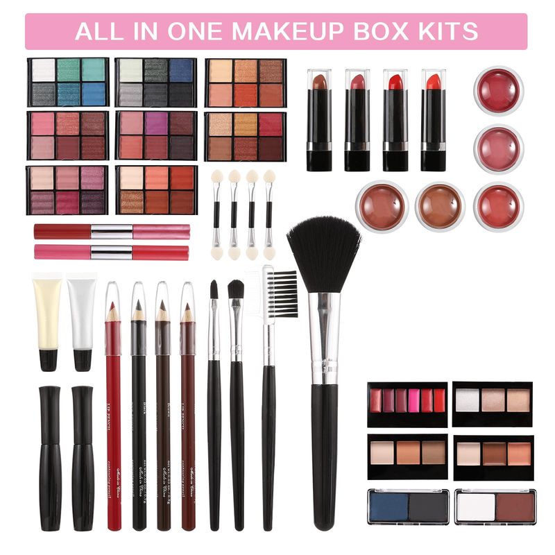Hegafoo All in One Makeup Kit for Teens, 106 Pcs Professional Makeup Kit for Women Full Kit, Include Eyeshadow Palette, Lipstick Set, Concealer, Foundation, Lipgloss, Makeup Brush(Red)