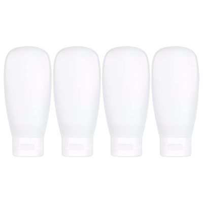 TSA Approved Travel Bottles Set for Toiletries Travel Size Containers Kit 4 Pack Portable Leak Proof Refillable Squeeze Cosmetic Airplane Essential Shampoo Hair Conditioner Body Lotion Bath Shower Gel
