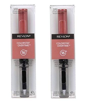REVLON (Pack of 2) ColorStay Overtime Lipcolor, 370 Everlasting Rum, 0.07 Oz  2.0 mL Each