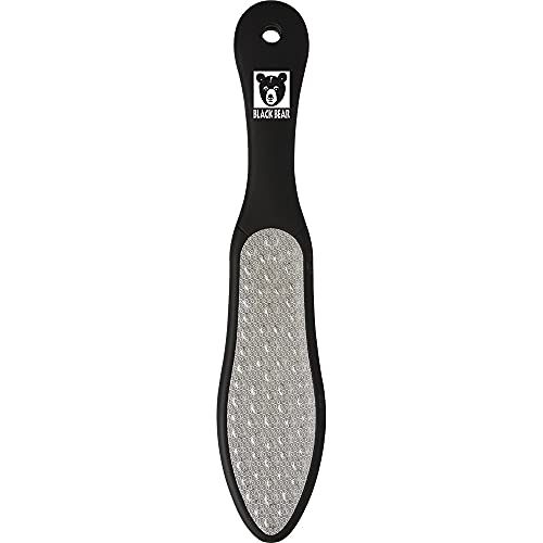 ForPro Black Bear Stainless Steel Pedicure File - Callus Remover Foot File- Double-Sided Professional Quality File for Heels and Feet- 10.5 L