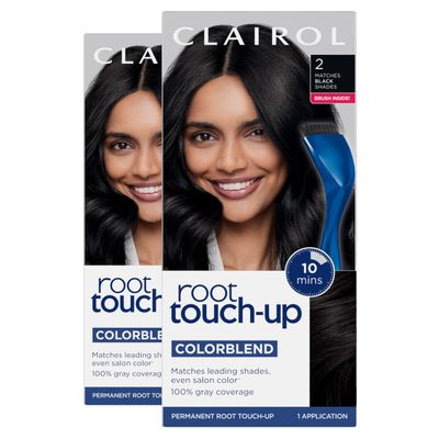 Clairol Root Touch-Up by Nice&#39;n Easy Permanent Hair Dye, 2 Black Hair Color, Pack of 2