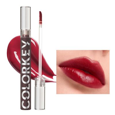 COLORKEY Lip Gloss Mirror Series, Hydrating Lip Gloss with Essential oil, High Shine Glossy Lip Tint, Hydrated &amp; Fuller-looking Lips, Long-Lasting Liquid Lipstick (R715 tomato red)