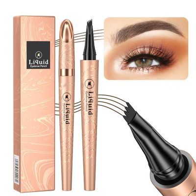 2024 New Magic Eyebrow Pencil 3D Waterproof Eyebrow Pen for Long-Lasting Wear, Delicate Microblading Eyebrow Pencil for Fine Natural Strokes (Black)