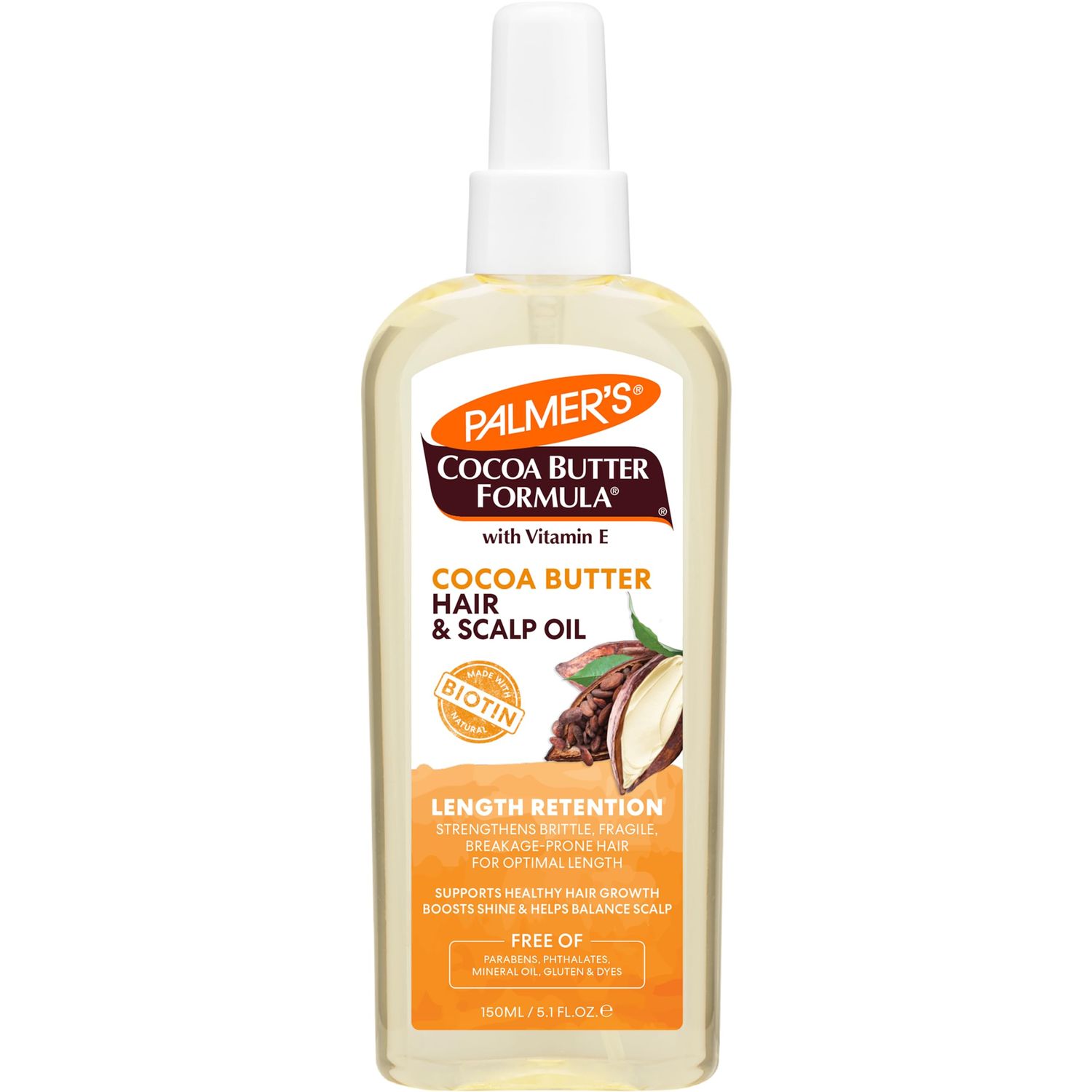 Palmer&#39;s Cocoa Butter &amp; Biotin Length Retention Hair and Scalp Oil, 5.1 Ounce