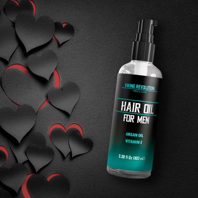 Viking Revolution Hydrating Hair Oil for Men - Mens Hair Oil Men with Vitamin E Dry Hair Oils with Argan Oil - Sunflower Seed Oil Hair Serum Repair, Hidrate Hair Treatment Oils (3.38 fl Oz)
