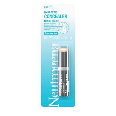Neutrogena Hydro Boost Hydrating Concealer Stick for Dry Skin, Oil-Free, Lightweight, Non-Greasy and Non-Comedogenic Cover-Up Makeup with Hyaluronic Acid, 10Fair, 0.12 Oz
