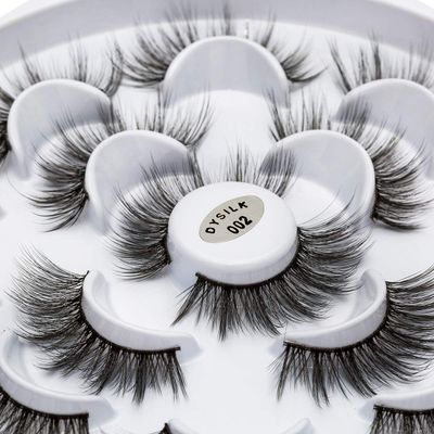 DYSILK Mink Lashes Fake Eyelashes - Wispy Lashes 7 Pairs Faux Mink Eyelashes 6D Lashes Natural Look Pestaas Postizas Wispy Eyelashes Fluffy Lashes Reusable Dramatic Lashes |002