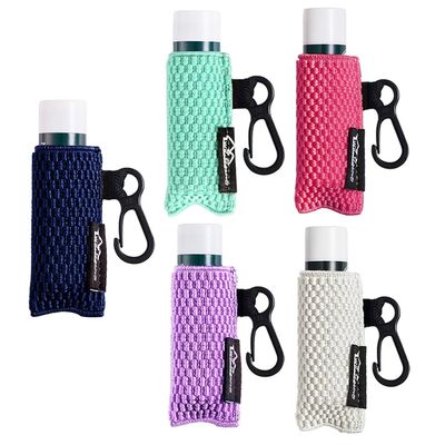 WKieason Lip Balm Sleeves Holder Keychain 5pcs Clip on Chapstick Keychain Holder Pouch Tight-Knit Elastic Lipstick Key Chain Holder