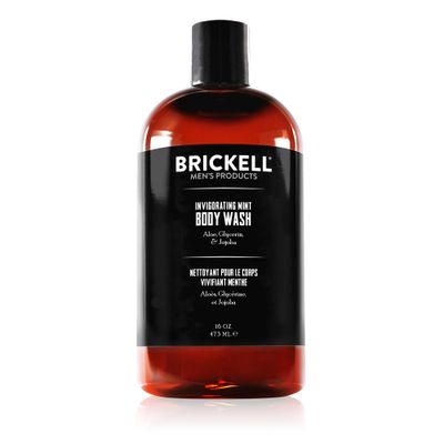 Brickell Men&#39;s Invigorating Mint Body Wash for Men, Natural and Organic Deep Cleaning Shower Gel with Aloe, Glycerin, and Jojoba, Sulfate Free