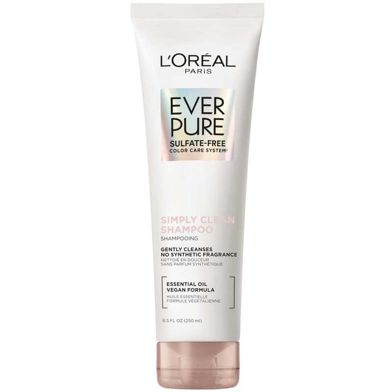 L'Oreal Paris EverPure Sulfate Free Simply Clean Shampoo, Hydrating Hair Care with Rosemary Essential Oils, 8.5 Fl Oz