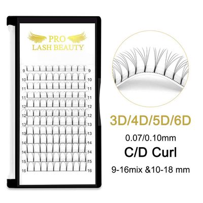 Premade Volume Eyelash Extensions 5D-C-0.07-9-16mix Long Stem Premade Fans Eyelash Extensions .07 .10 Premade Volume Fans Volume Lash Extensions C D Curl(5D-C-0.07,9-16 mix)