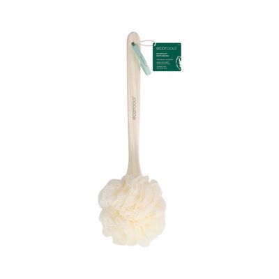 EcoTools EcoPouf Bath Brush, Loofah Brush for Bath &amp; Shower, Made with Long Handle &amp; Recycled, Soft Netting for Gentle Exfoliation, Back Brush for Men &amp; Women, Eco-Friendly &amp; Cruelty-Free, 1 Count