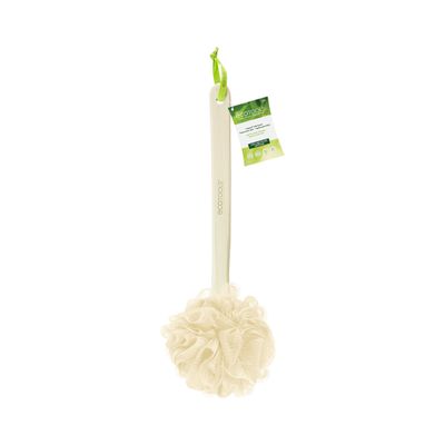 EcoTools EcoPouf Bath Brush, Loofah Brush for Bath & Shower, Made with Long Handle & Recycled, Soft Netting for Gentle Exfoliation, Back Brush for Men & Women, Eco-Friendly & Cruelty-Free, 1 Count
