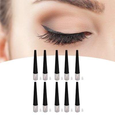 Liquid Bottle, 10pcs Eyelash Growth Liquid Bottle, Refillable Transparent Empty Tubes with Black Cover for Cosmetic 5ml