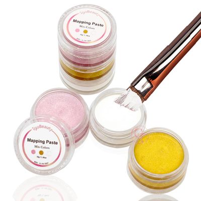 TgoBeauty Eyebrow Mapping Brow Paste 30g Metallic Colors White Pink Golden Brow Contour Paste Eyebrow Tinting Tool for Micropigmentation (WhitePinkGolden)