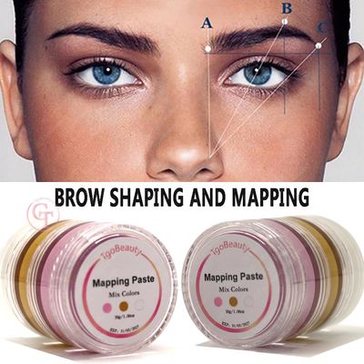 TgoBeauty Eyebrow Mapping Brow Paste 30g Metallic Colors White Pink Golden Brow Contour Paste Eyebrow Tinting Tool for Micropigmentation (WhitePinkGolden)