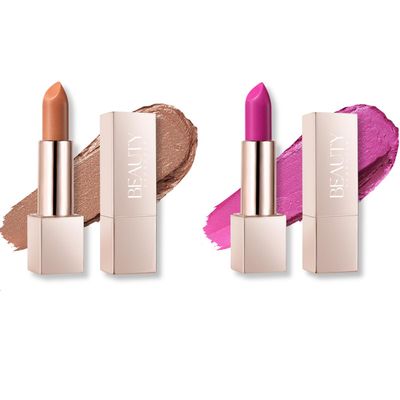 Beauty Searcher Metallic Shine Lipstick, High Impact Lipcolor with Moisturizing Creamy Formula, Vegan &amp; Cruelty-Free, Smooth Full-Coverage Lipstick with a Full Matte Finish (2PCS(#04#06))