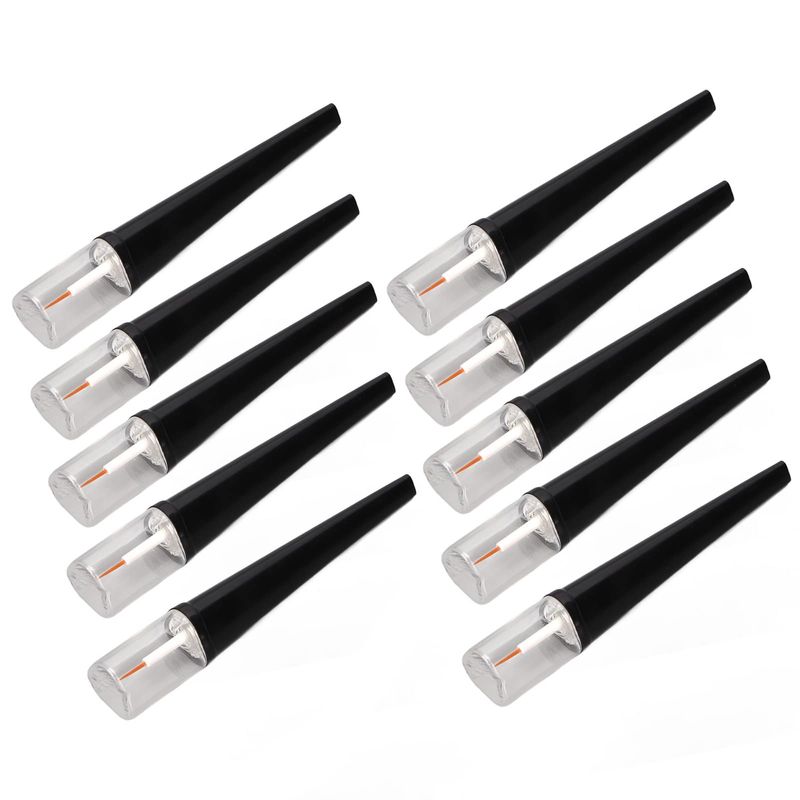 Liquid Bottle, 10pcs Eyelash Growth Liquid Bottle, Refillable Transparent Empty Tubes with Black Cover for Cosmetic 5ml